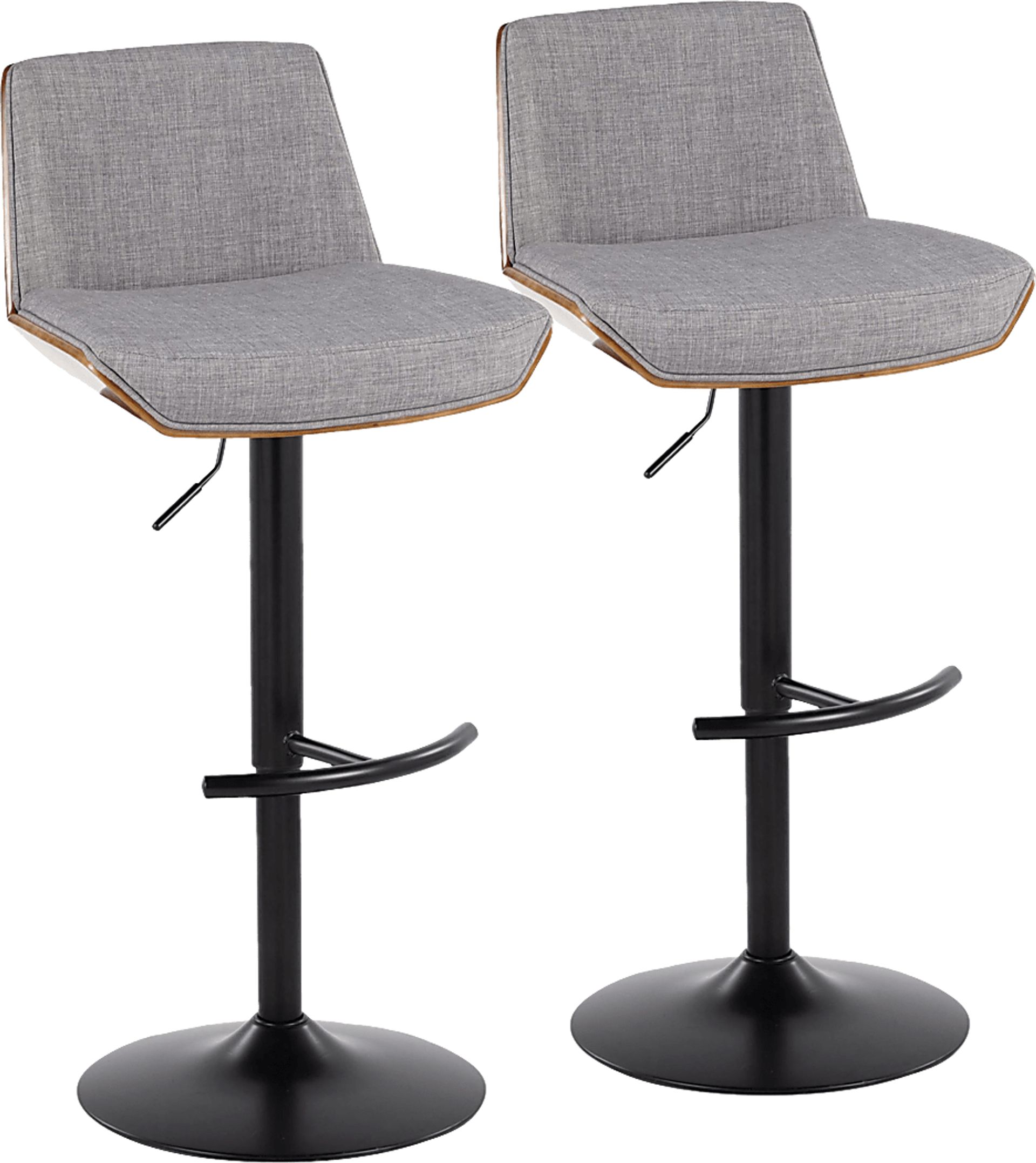 Weymanda IV Gray Adjustable Barstool, Set of 2 - Image 1