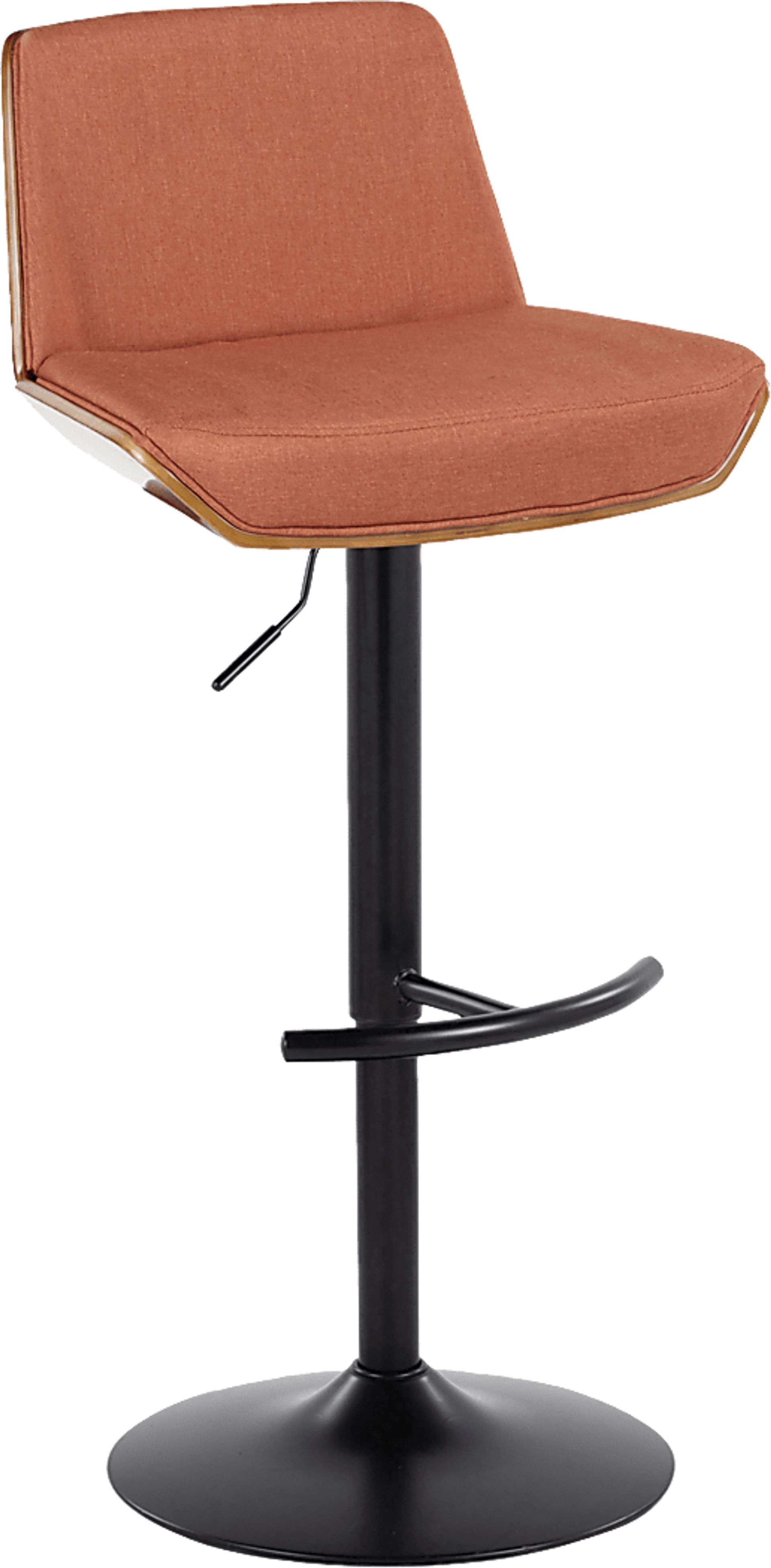 Weymanda IV Orange Adjustable Barstool, Set of 2 - Image 6