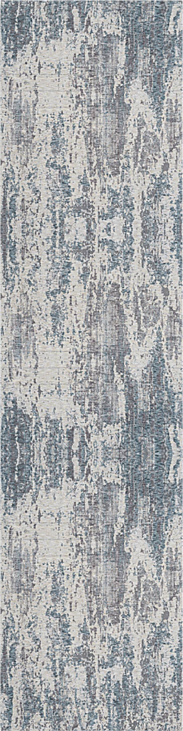 Weyson Gray/Blue 2'6 x 8' Runner Rug - Thumbnail - Image 2