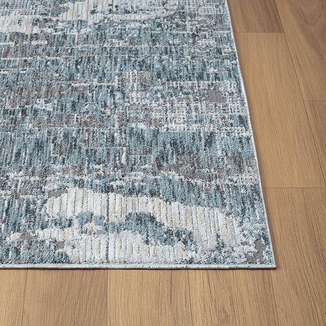Weyson Gray/Blue 2'6 x 8' Runner Rug - Thumbnail - Image 6