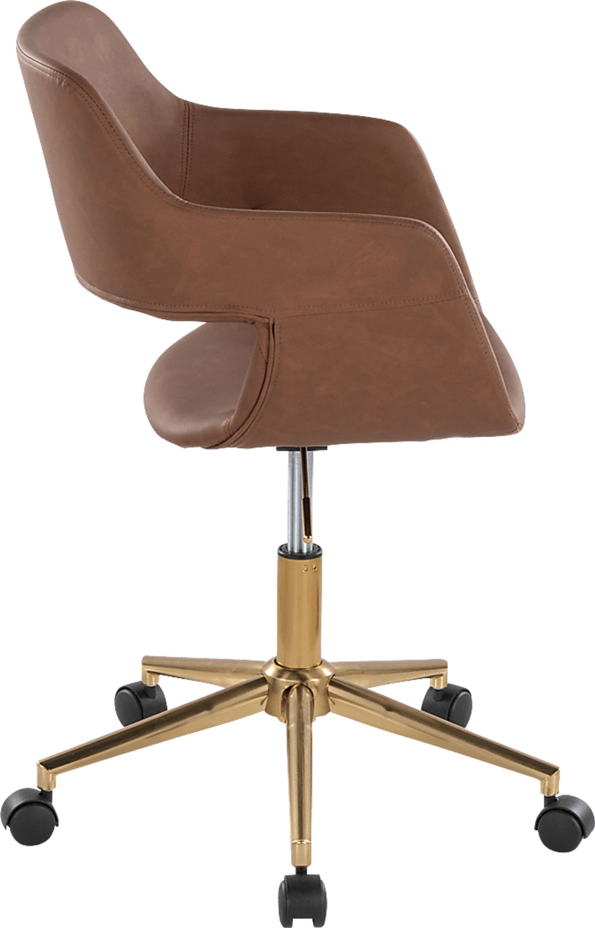 Whisp I Gold Colors,Metal Brown Polyurethane Fabric Desk Chair | Rooms ...