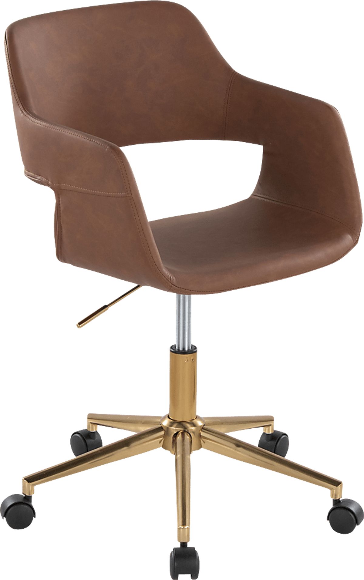 Whisp I Gold Colors,Metal Brown Polyurethane Fabric Desk Chair | Rooms ...