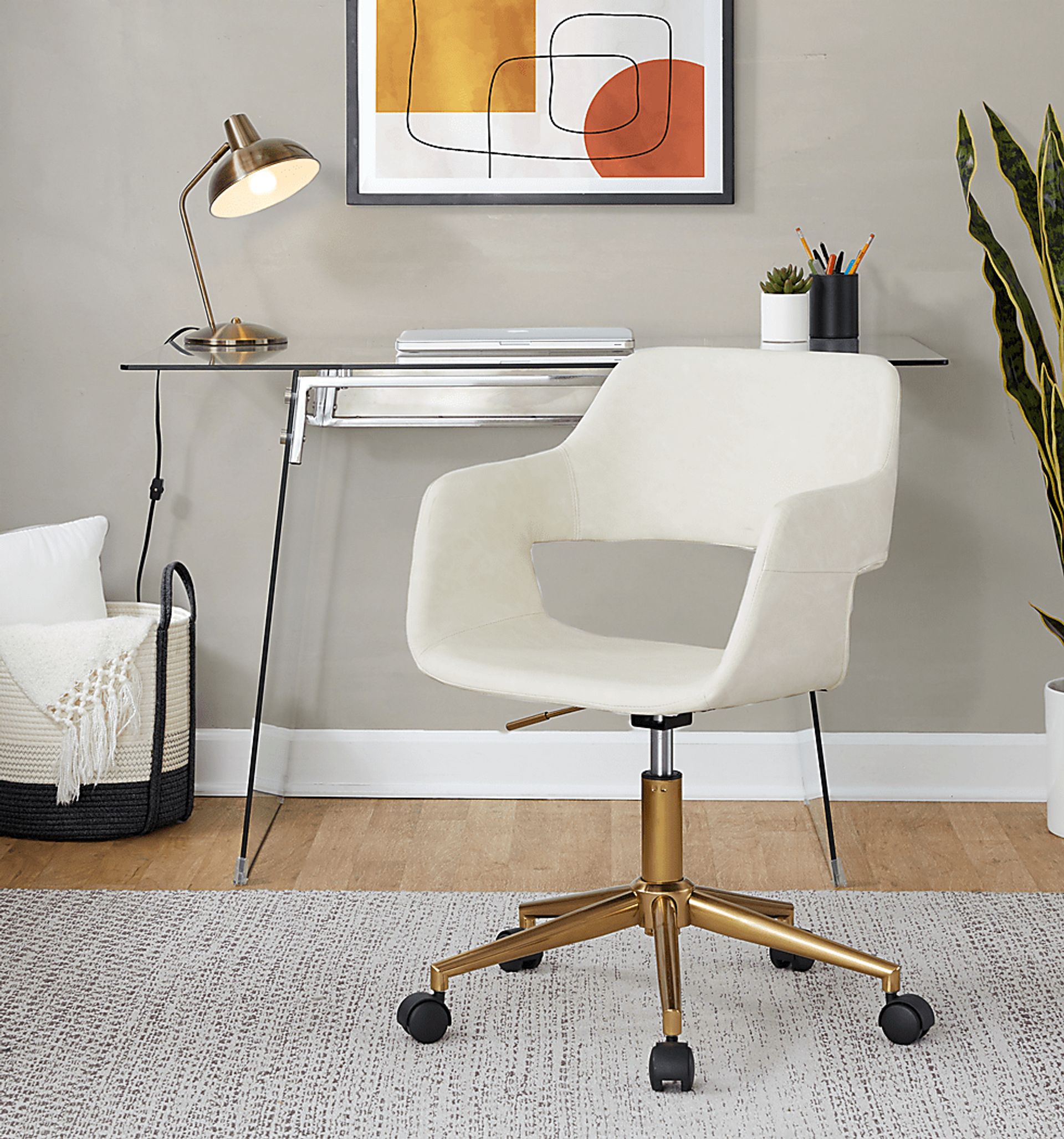 Whisp I Cream Desk Chair - Image 2
