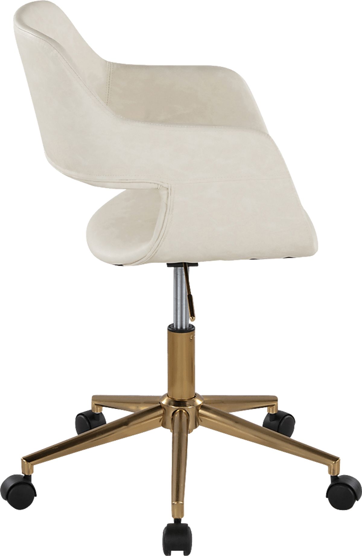 Whisp I Gold Colors,Metal Cream Beige Polyurethane Fabric Desk Chair ...
