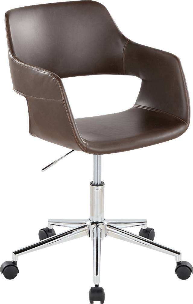 Whisp III Dark Brown Desk Chair - Thumbnail - Image 1