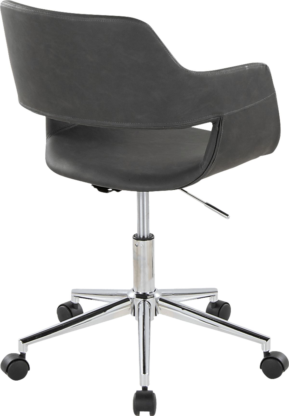 Whisp III Chrome Metal Gray Polyurethane Fabric Desk Chair | Rooms to Go