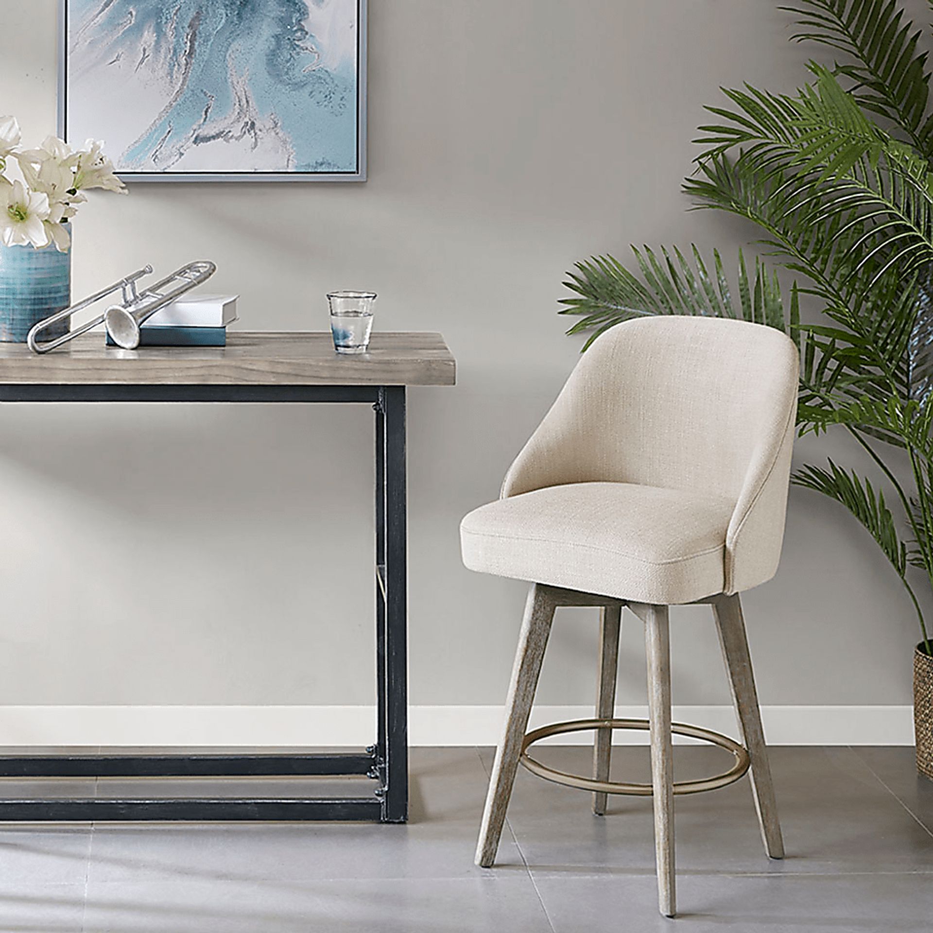 Whitborne Sand Swivel Counter Height Stool - Image 6