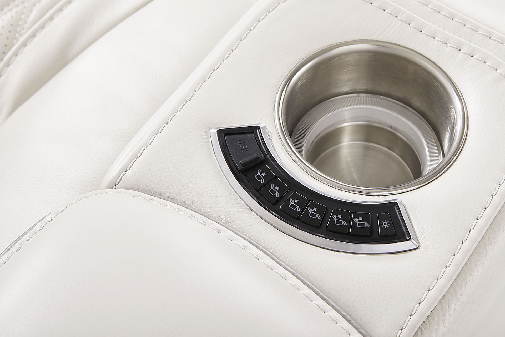 White Leather Sound Tech by Shaq Recliner To Go - Image 9