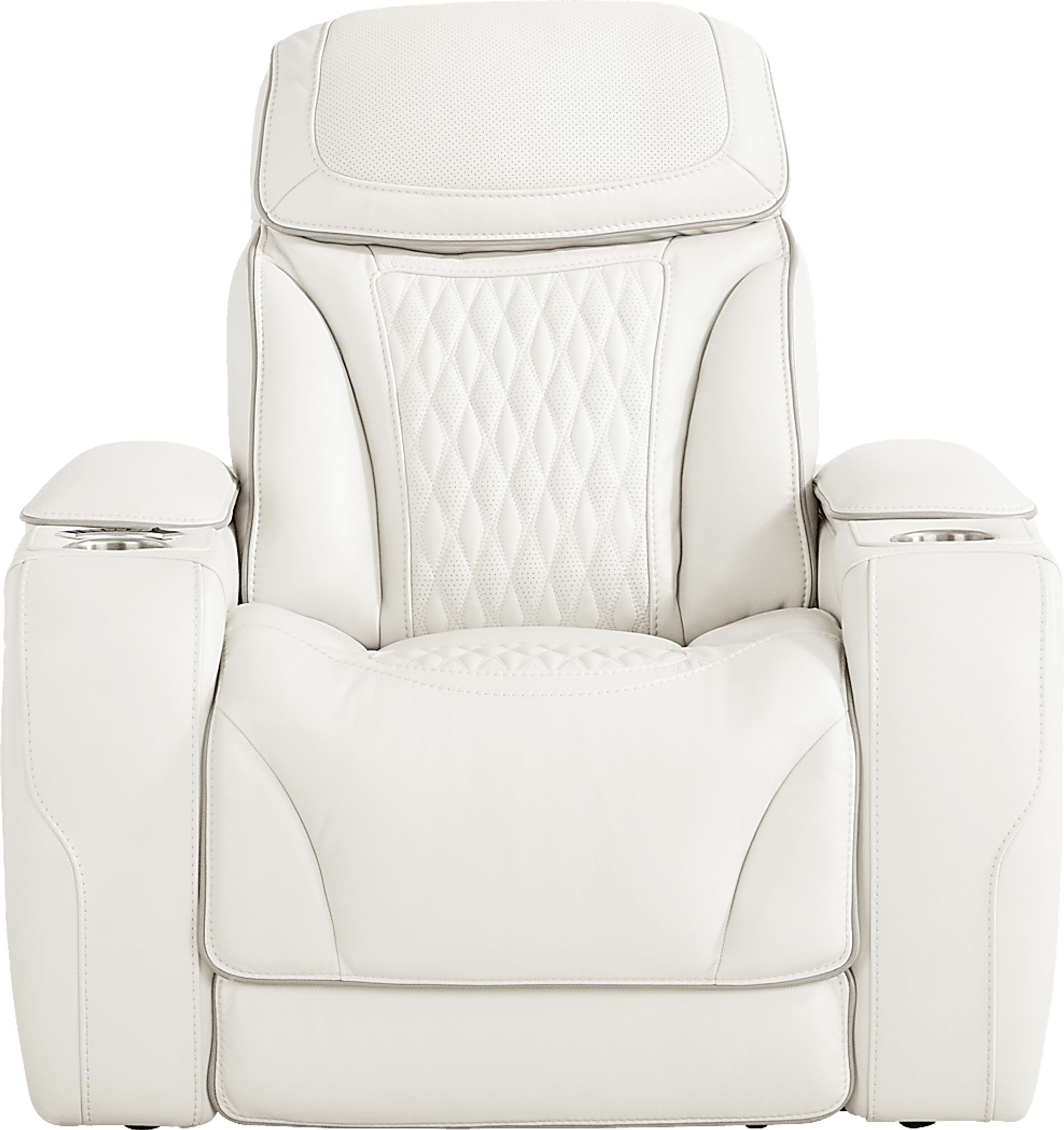 White Leather Sound Tech by Shaq Recliner To Go - Image 2