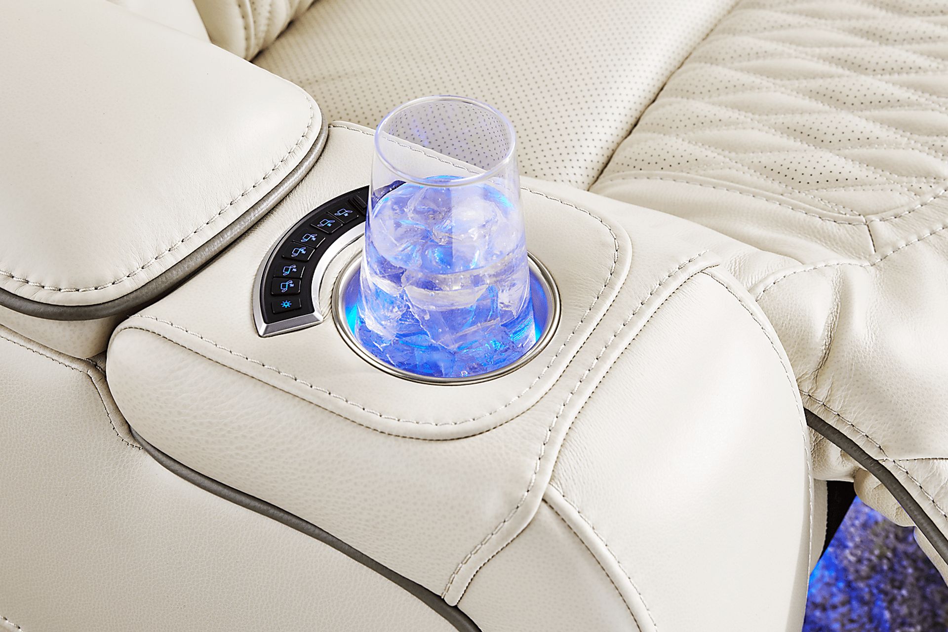 White Leather Sound Tech by Shaq Recliner To Go - Image 5