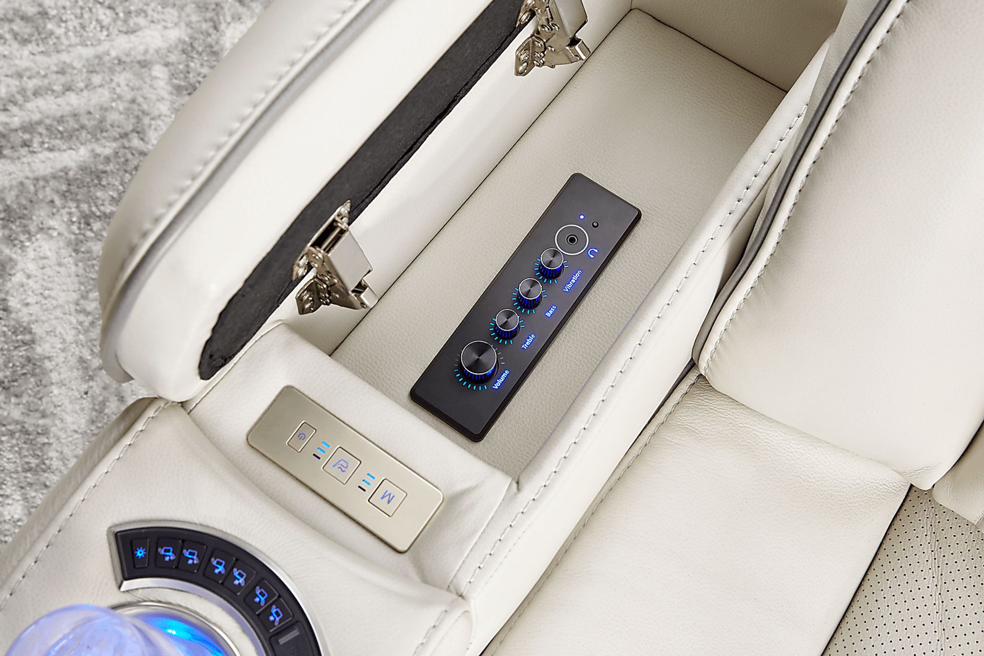 White Leather Sound Tech by Shaq Recliner To Go - Image 7