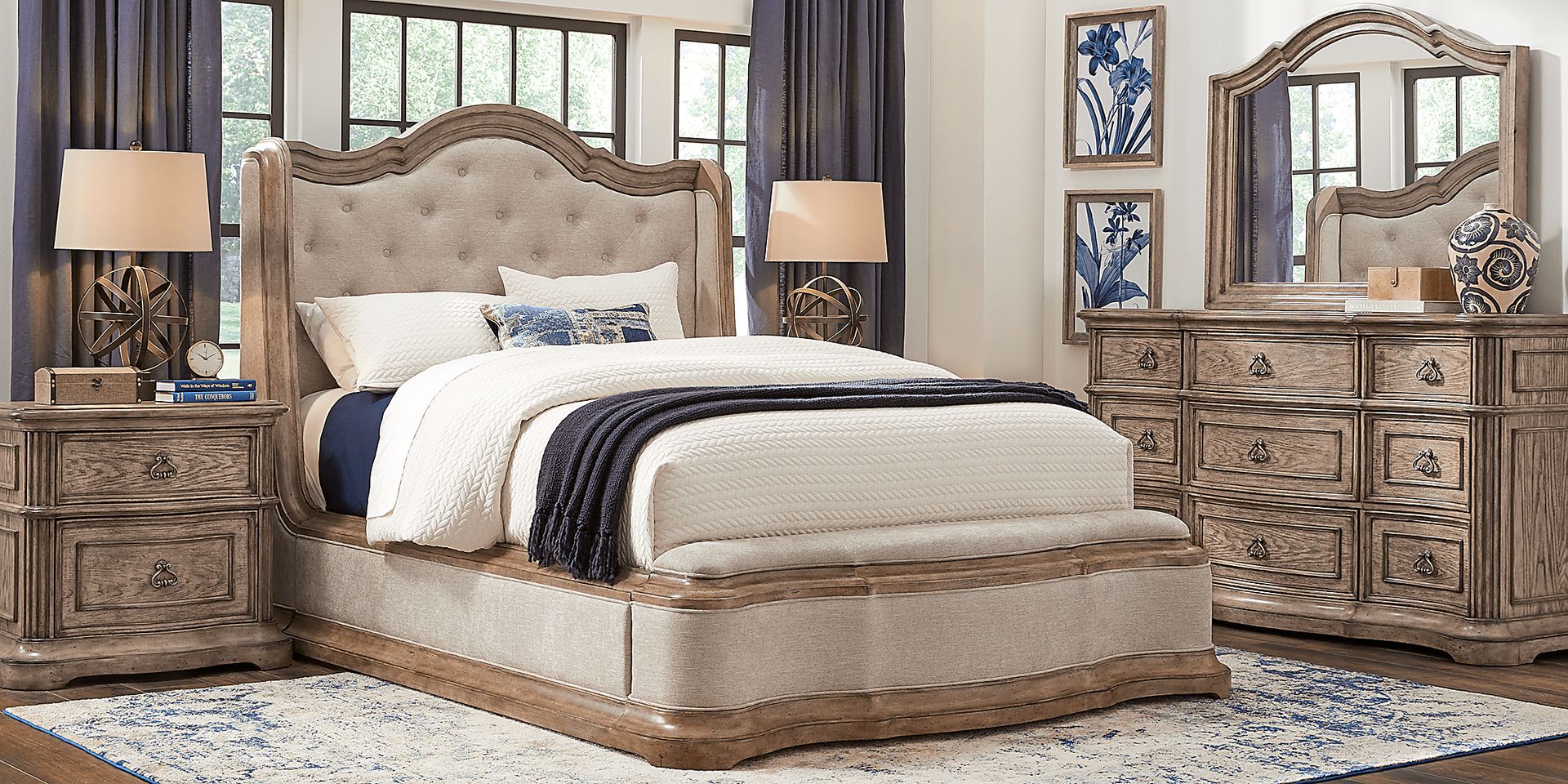 Whitfield Brown 5 Pc King Upholstered Bedroom - Image 1
