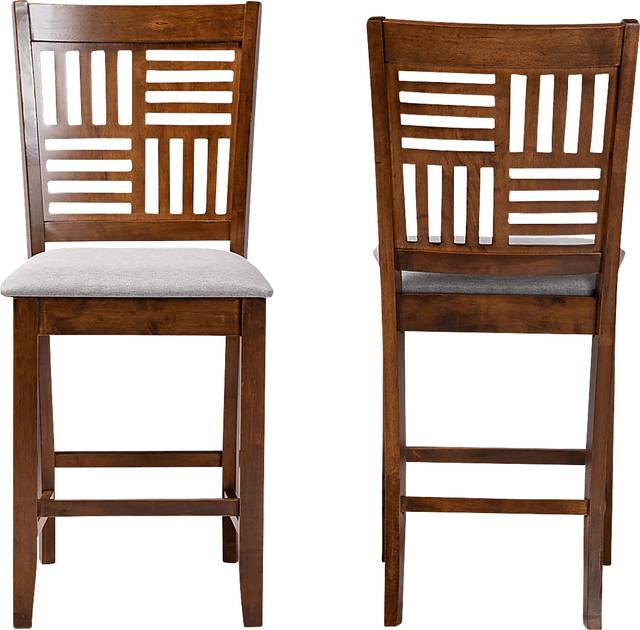 Whitla Walnut Brown Counter Stool, Set of 2 - Thumbnail - Image 3
