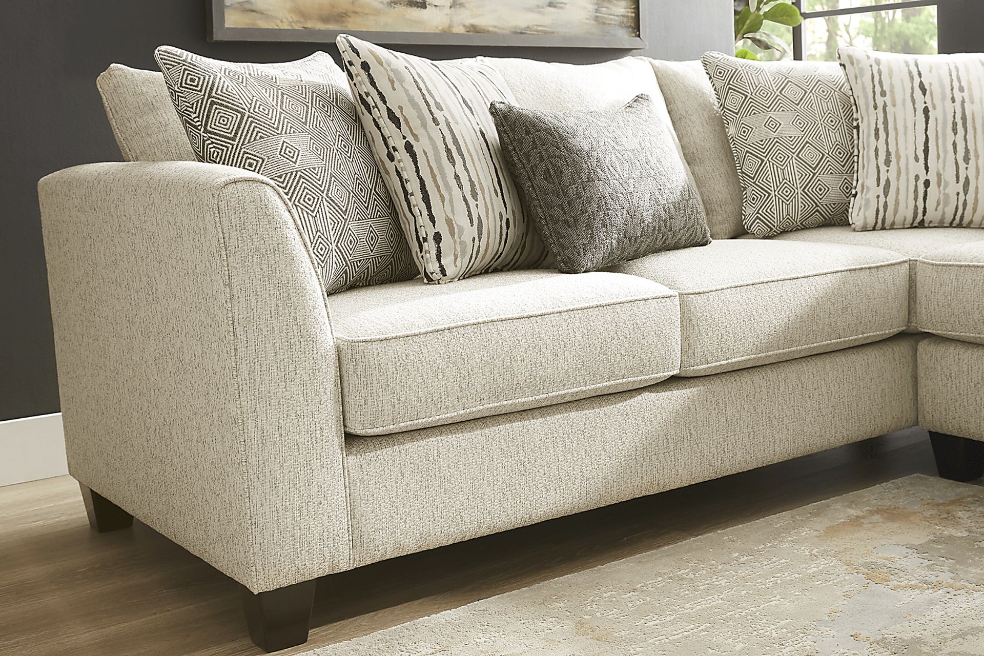 Whitley Way Gray 3 Pc Gel Foam Sleeper Sectional - Image 4