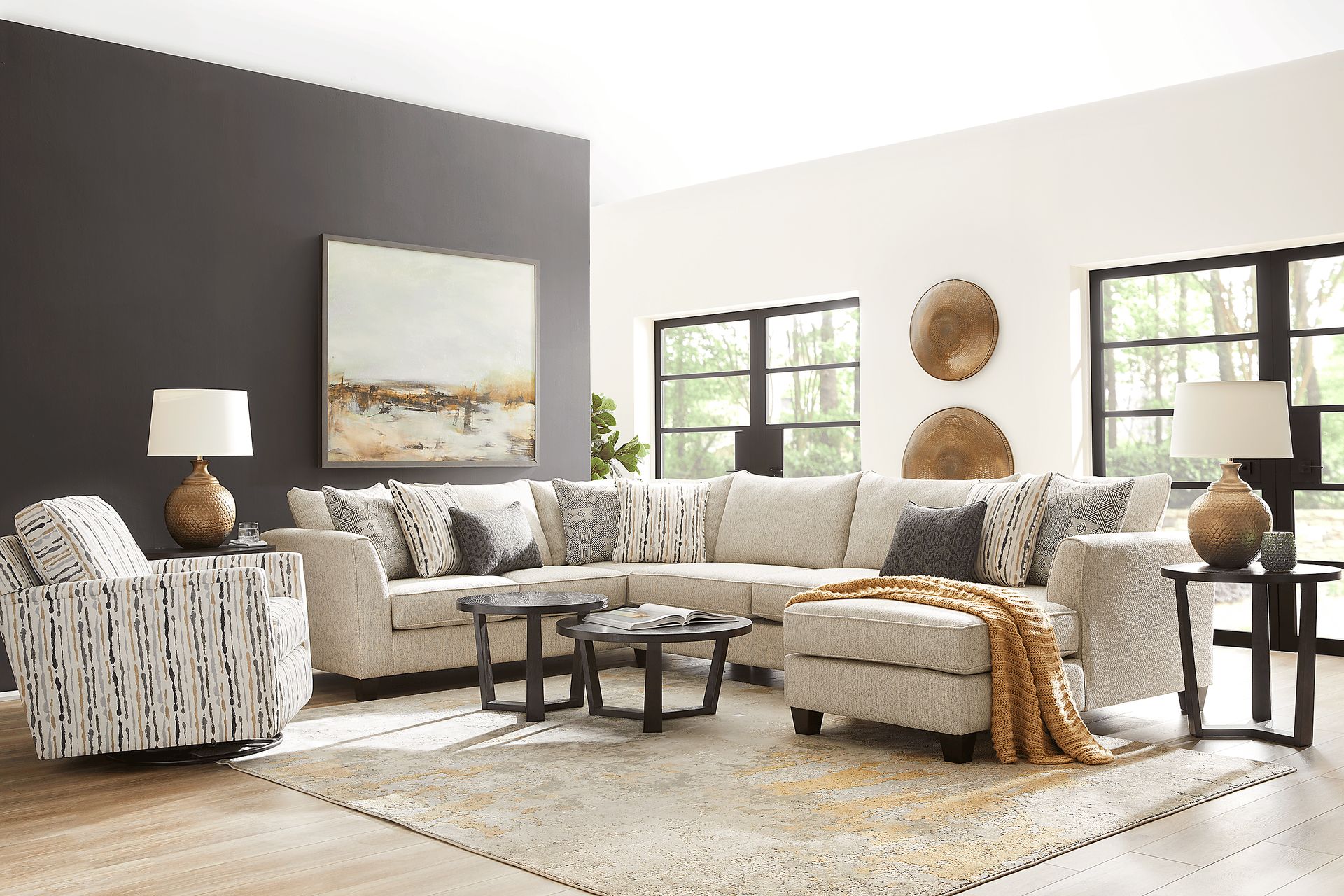 Whitley Way Gray 3 Pc Gel Foam Sleeper Sectional - Image 2