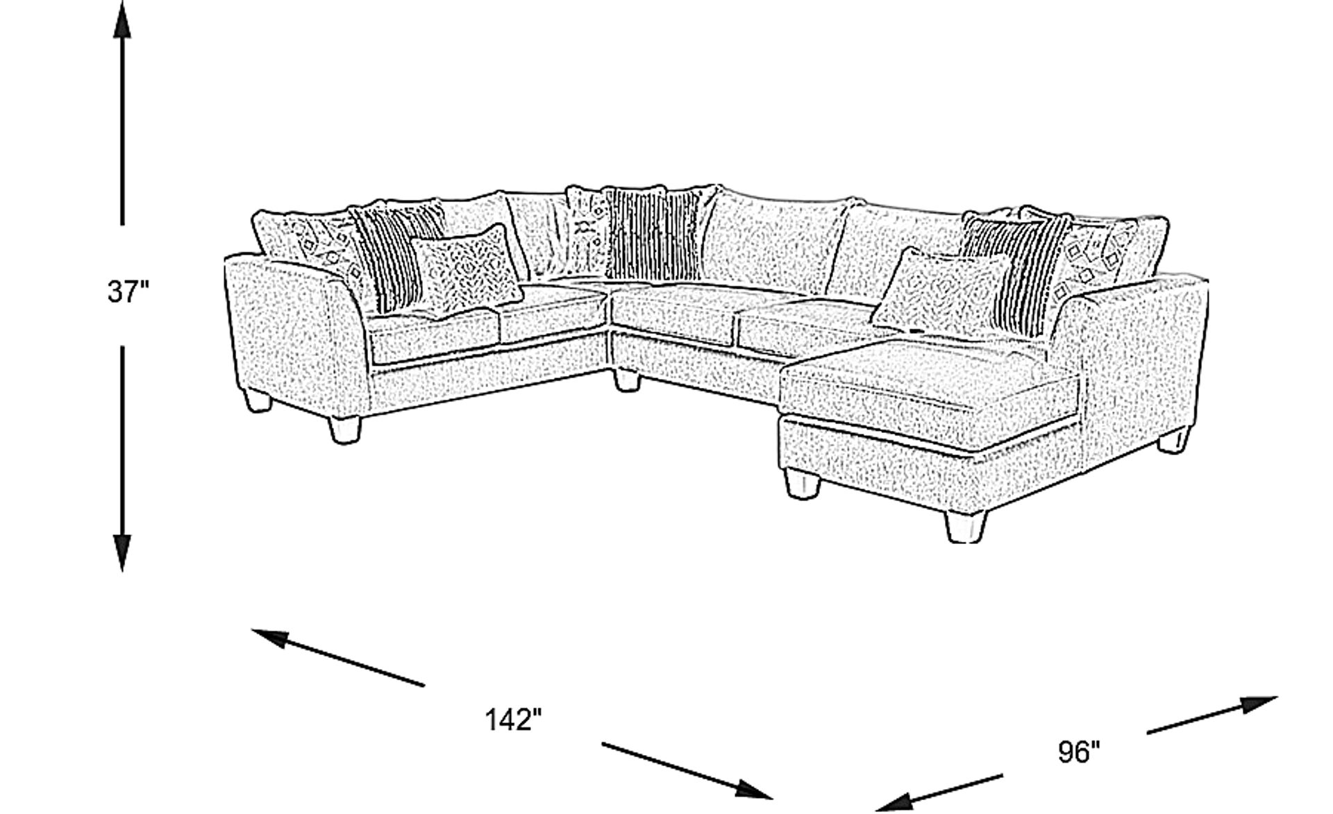 Dimension Image. Please refer to the Dimension Tab on this page for dimension details.