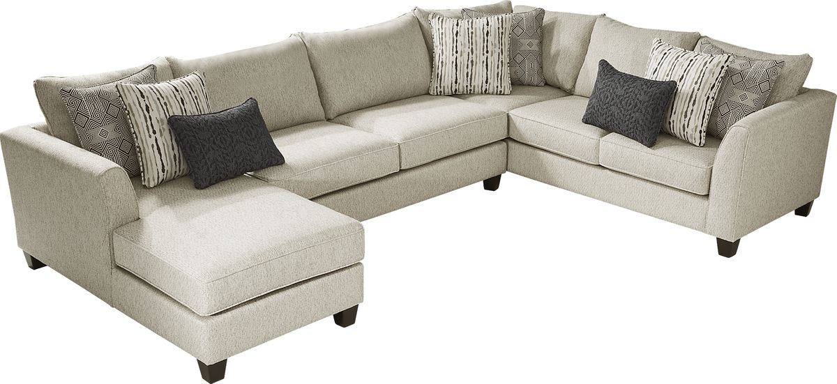 Whitley Way Gray Woven 3 Pc Left Arm Chaise Sectional | Rooms to Go