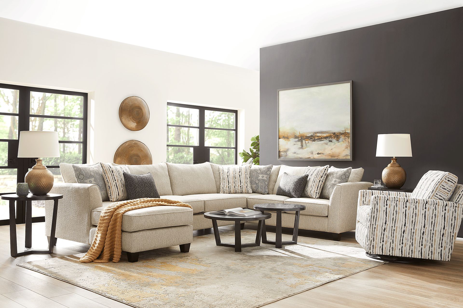 Whitley Way Gray 3 Pc Sectional - Image 2