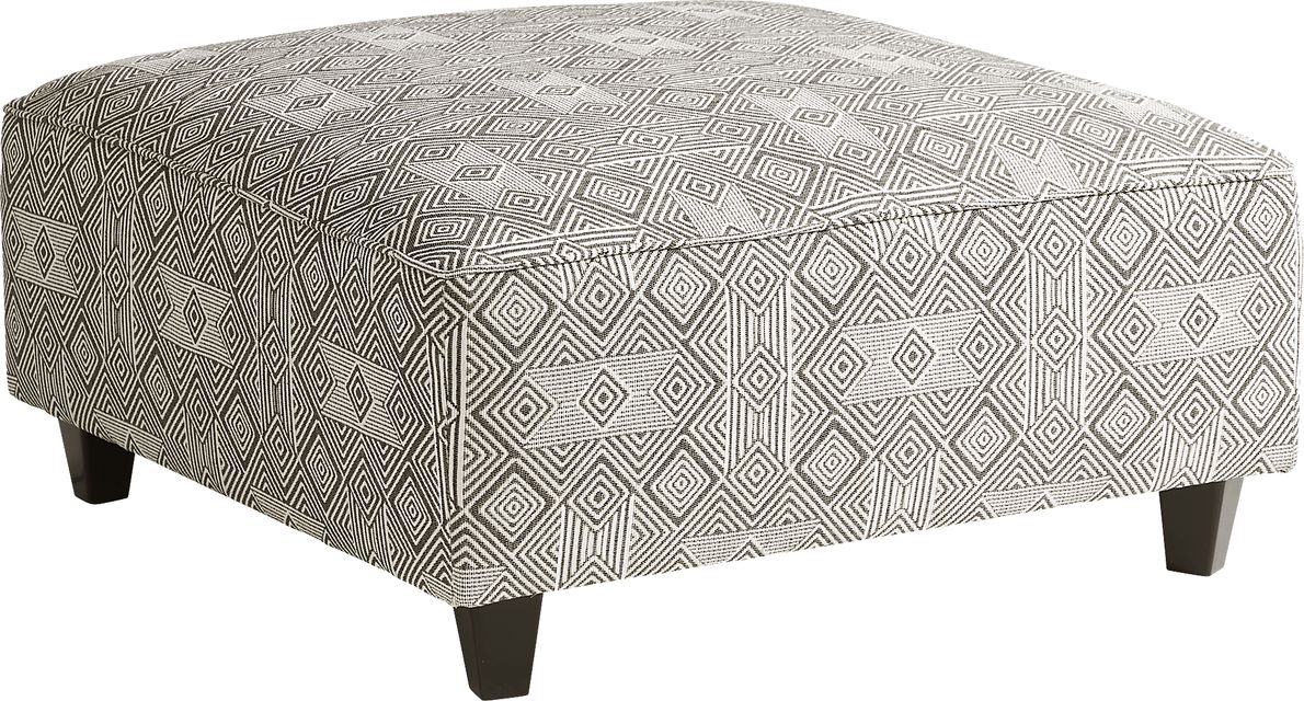 Whitley Way Gray Woven Cocktail Ottoman Rooms To Go