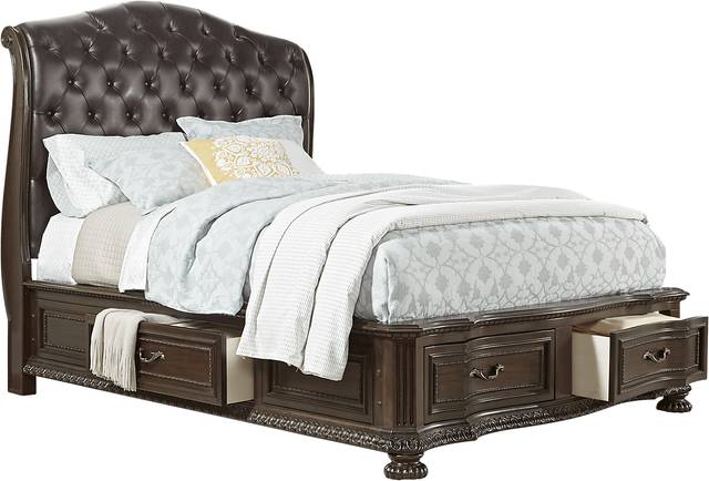 Whittington Cherry 5 Pc King Sleigh Bedroom with 4 Drawer Storage - Thumbnail - Image 3