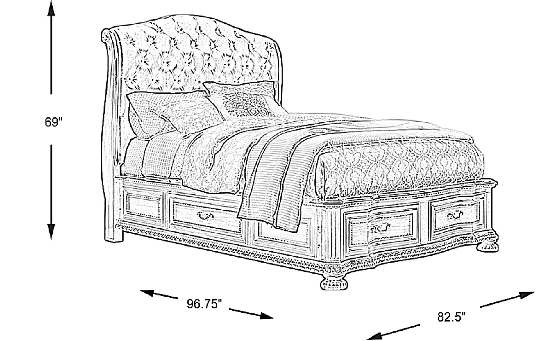 Dimension Image. Please refer to the Dimension Tab on this page for dimension details.