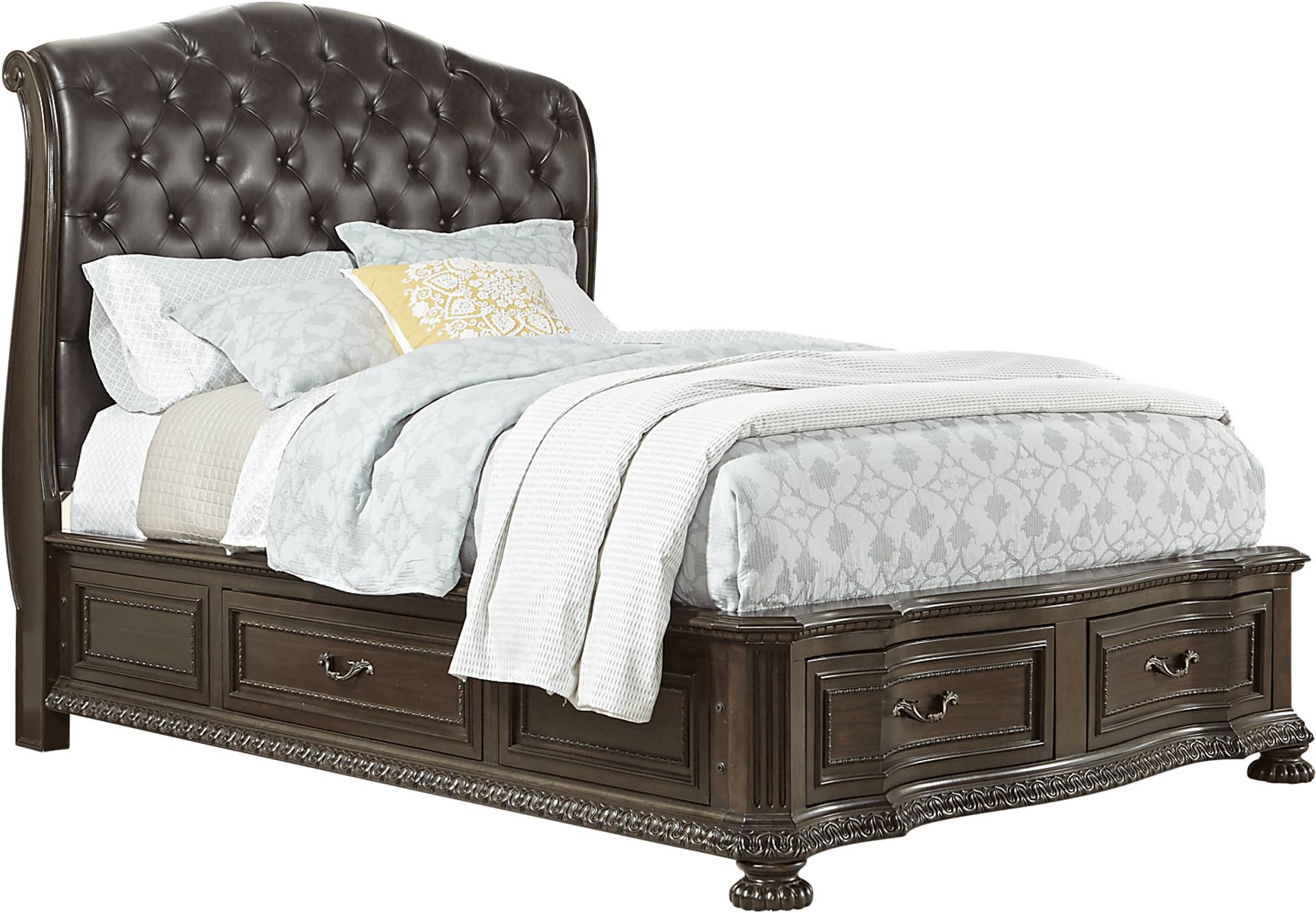 3 pc queen storage sleigh bed