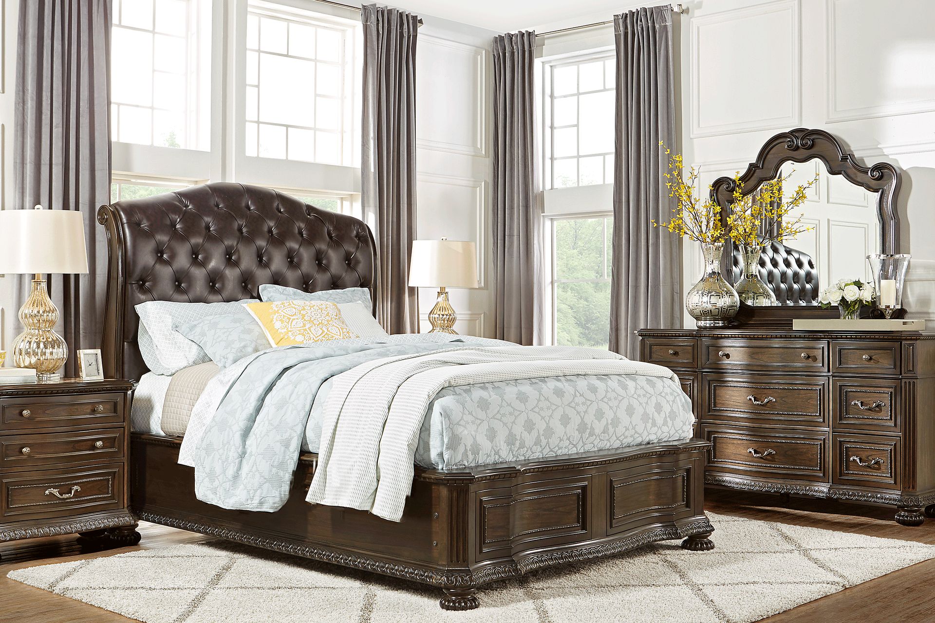 Whittington Cherry 3 Pc Queen Sleigh Bed - Image 2