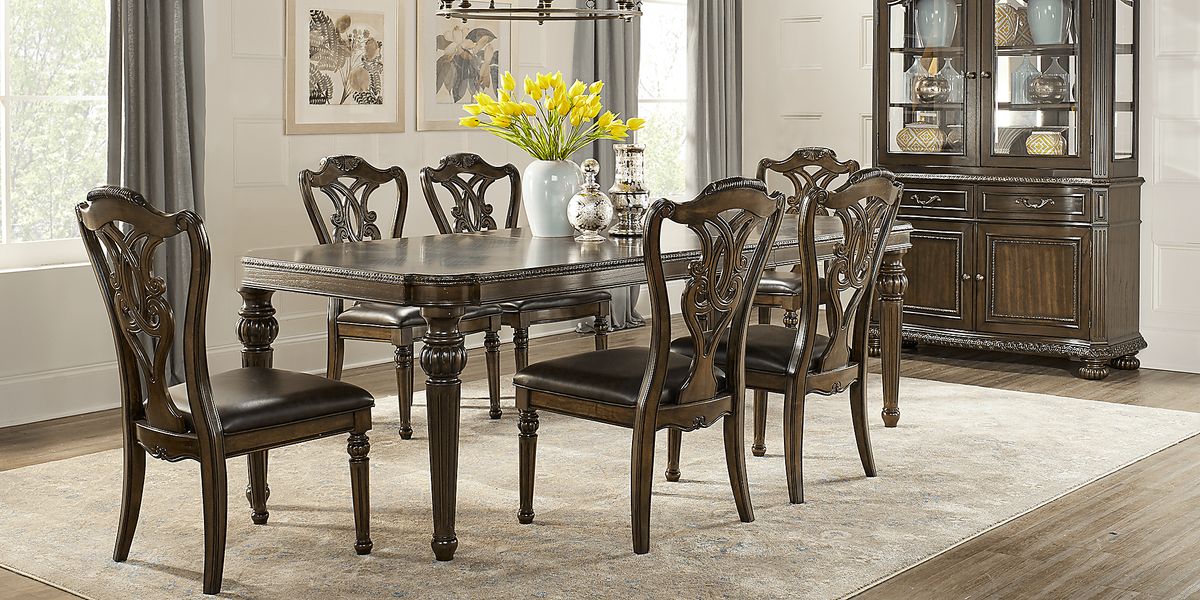 Whittington 7 Pc Dark Cherry Wood Dining Room Set Rooms To Go