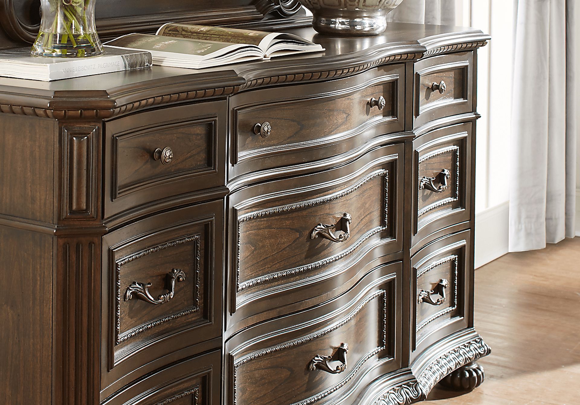 Whittington Cherry 5 Pc King Sleigh Bedroom - Image 5