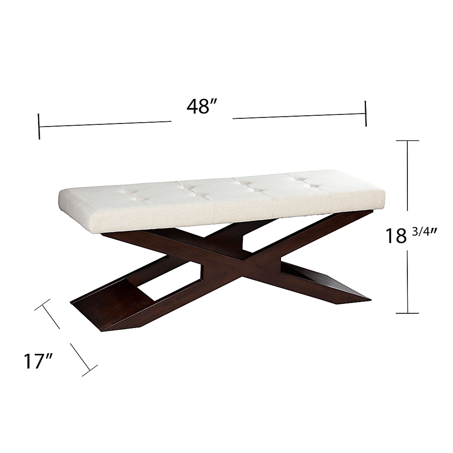Whittlesea Off White Accent Bench - Image 8