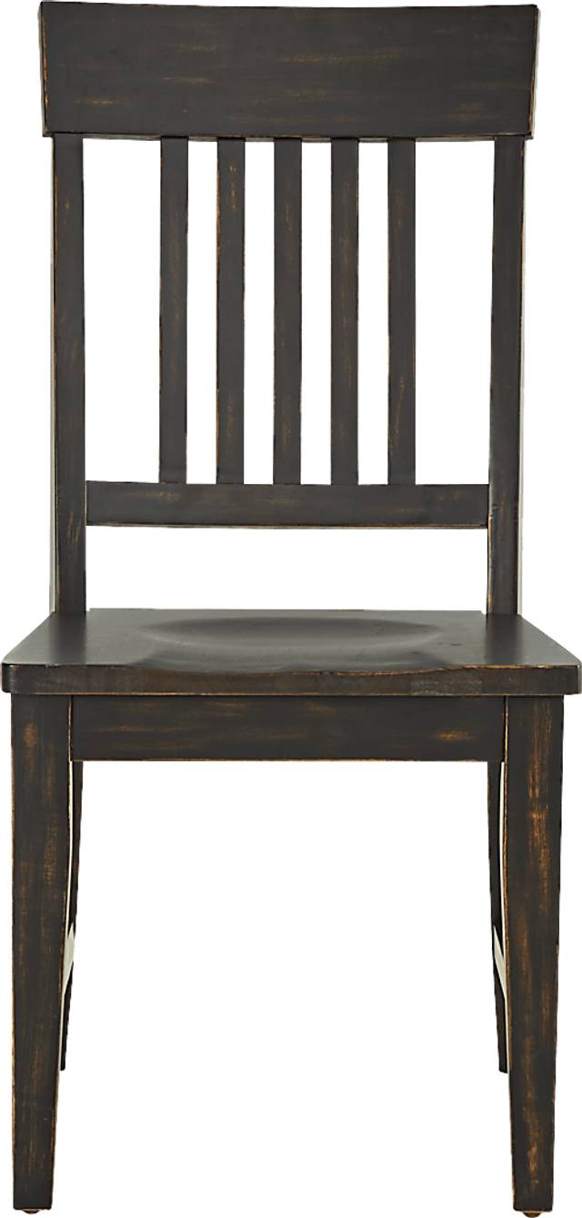 Wicklow Hills White 5 Pc Round Dining Room with Black Slat Back Side Chairs - Thumbnail - Image 5