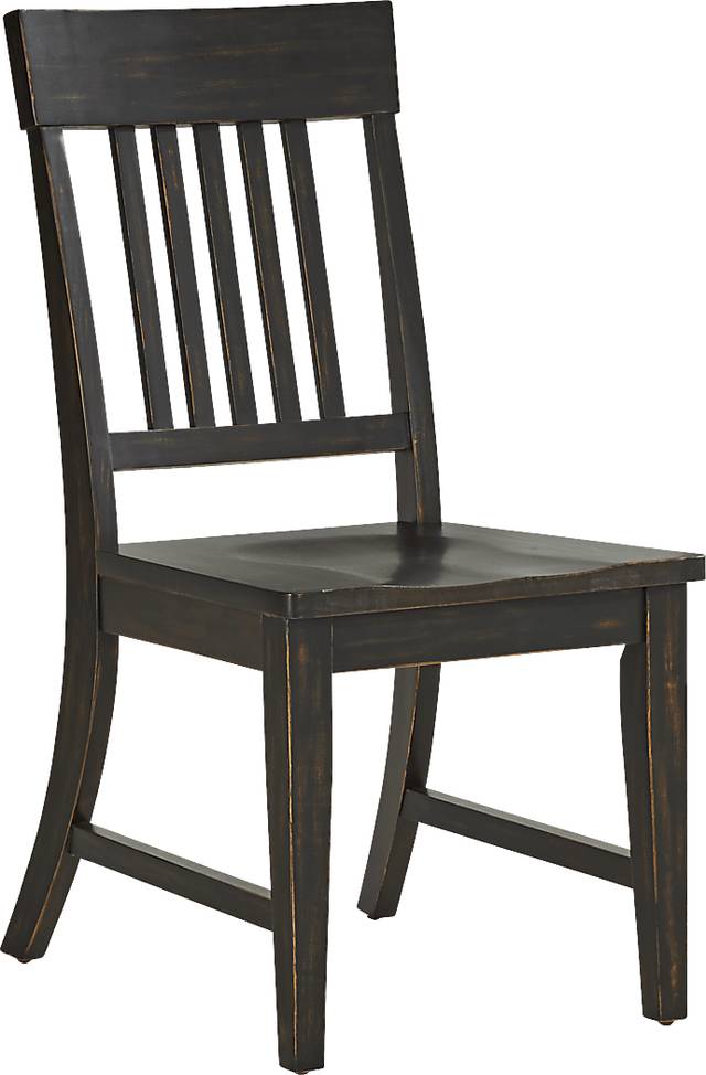 Wicklow Hills White 5 Pc Round Dining Room with Black Slat Back Side Chairs - Thumbnail - Image 4