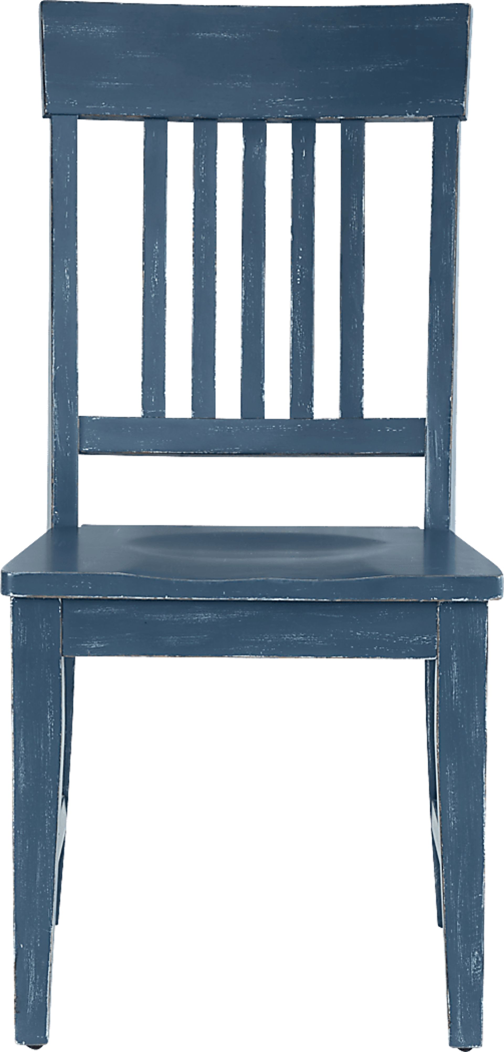 Wicklow Hills White 5 Pc Rectangle Trestle Dining Room with Blue Slat Back Side Chairs - Image 5