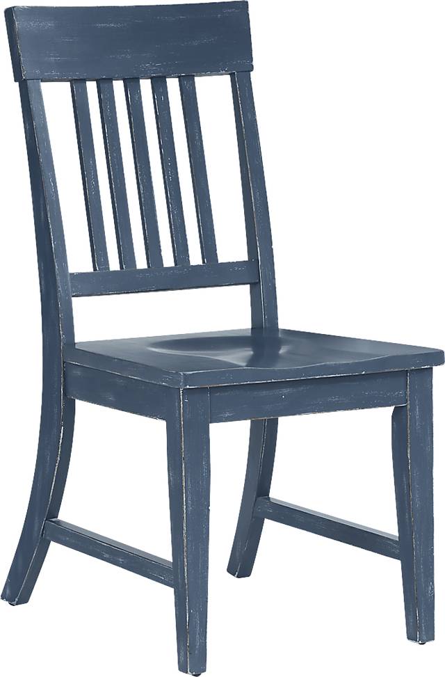 Wicklow Hills Blue Slat Back Chair - Thumbnail - Image 1