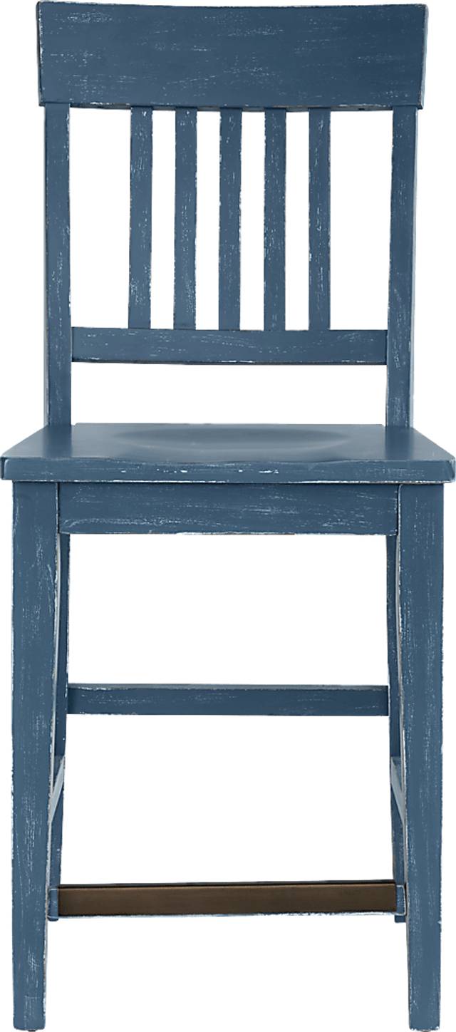 Wicklow Hills White 5 Pc Rectangle Counter Height Dining Room with Blue Stools - Thumbnail - Image 4