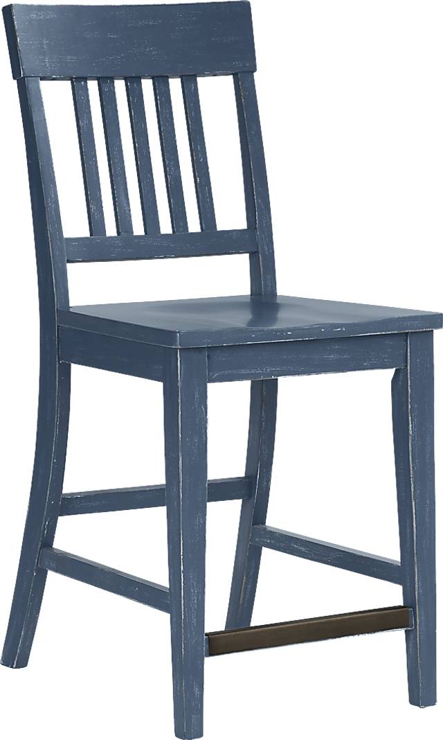 Wicklow Hills White 5 Pc Rectangle Counter Height Dining Room with Blue Stools - Thumbnail - Image 3