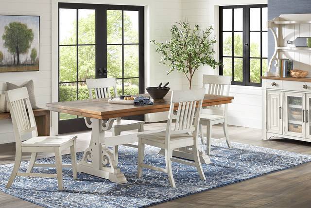 Wicklow Hills White Rectangle Trestle Dining Table - Thumbnail - Image 2