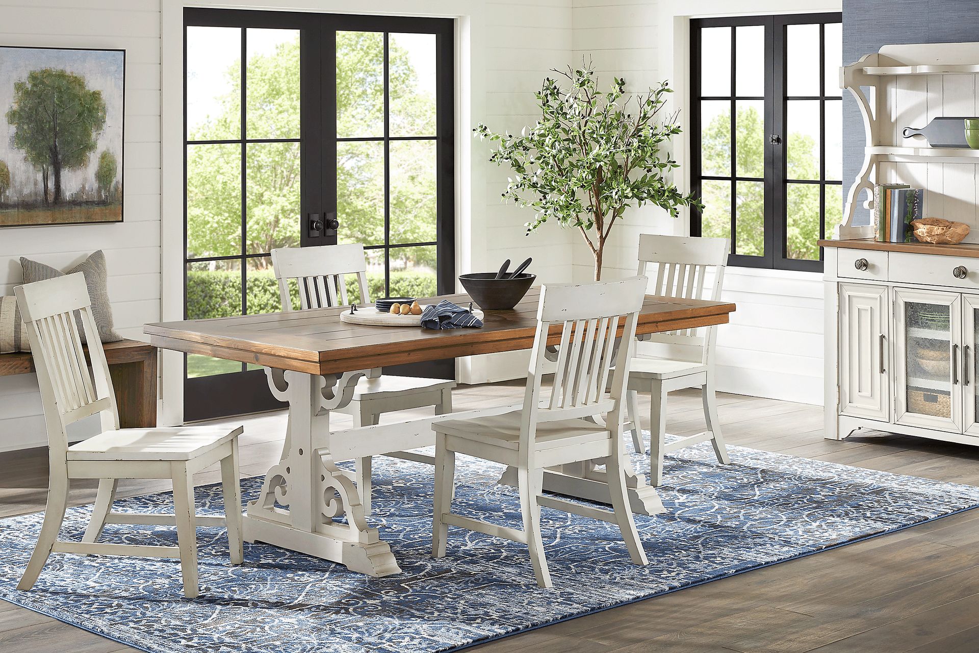 Wicklow Hills White Rectangle Trestle Dining Table - Image 2