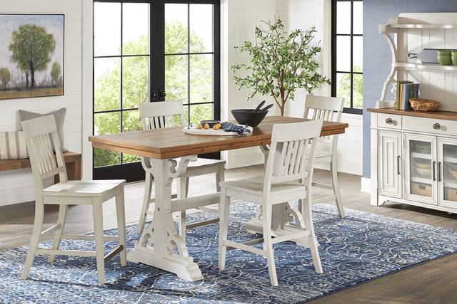 Wicklow Hills White Rectangle Counter Height Dining Table - Thumbnail - Image 2