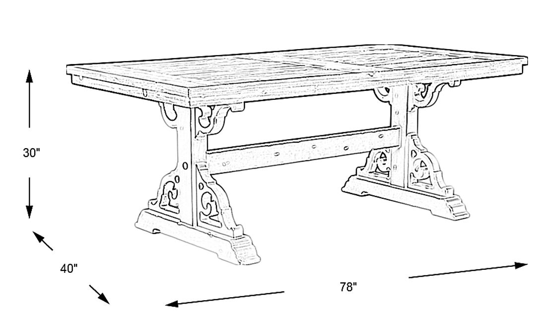 Wicklow Hills White Rectangle Trestle Dining Table