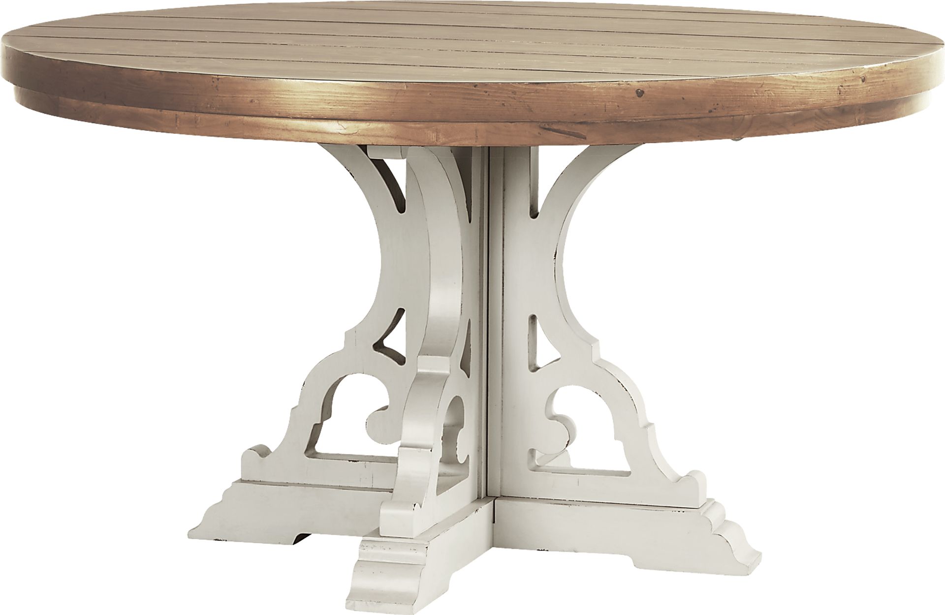 Wicklow Hills White 5 Pc Round Dining Room with Black Slat Back Side Chairs - Image 2