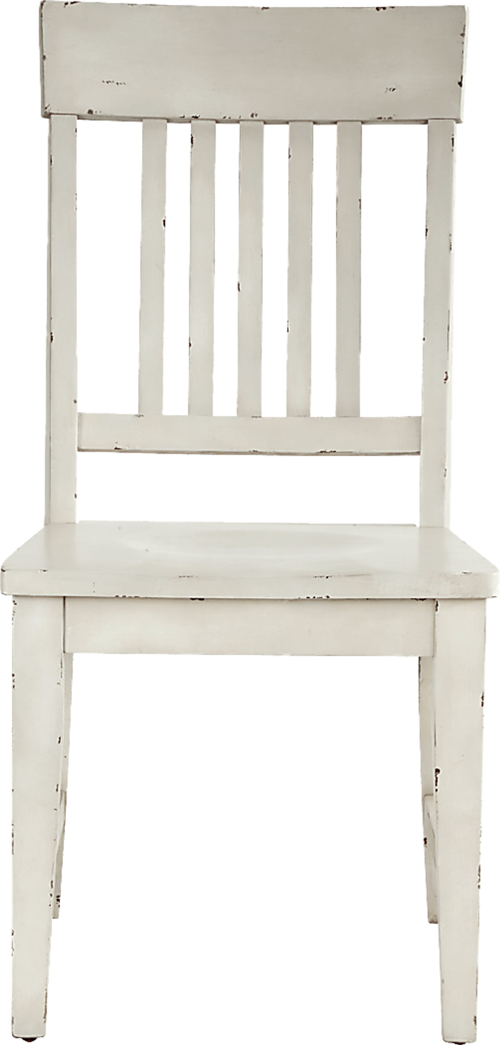 Wicklow Hills White 5 Pc Rectangle Trestle Dining with White Slat Back Side Chairs - Image 5