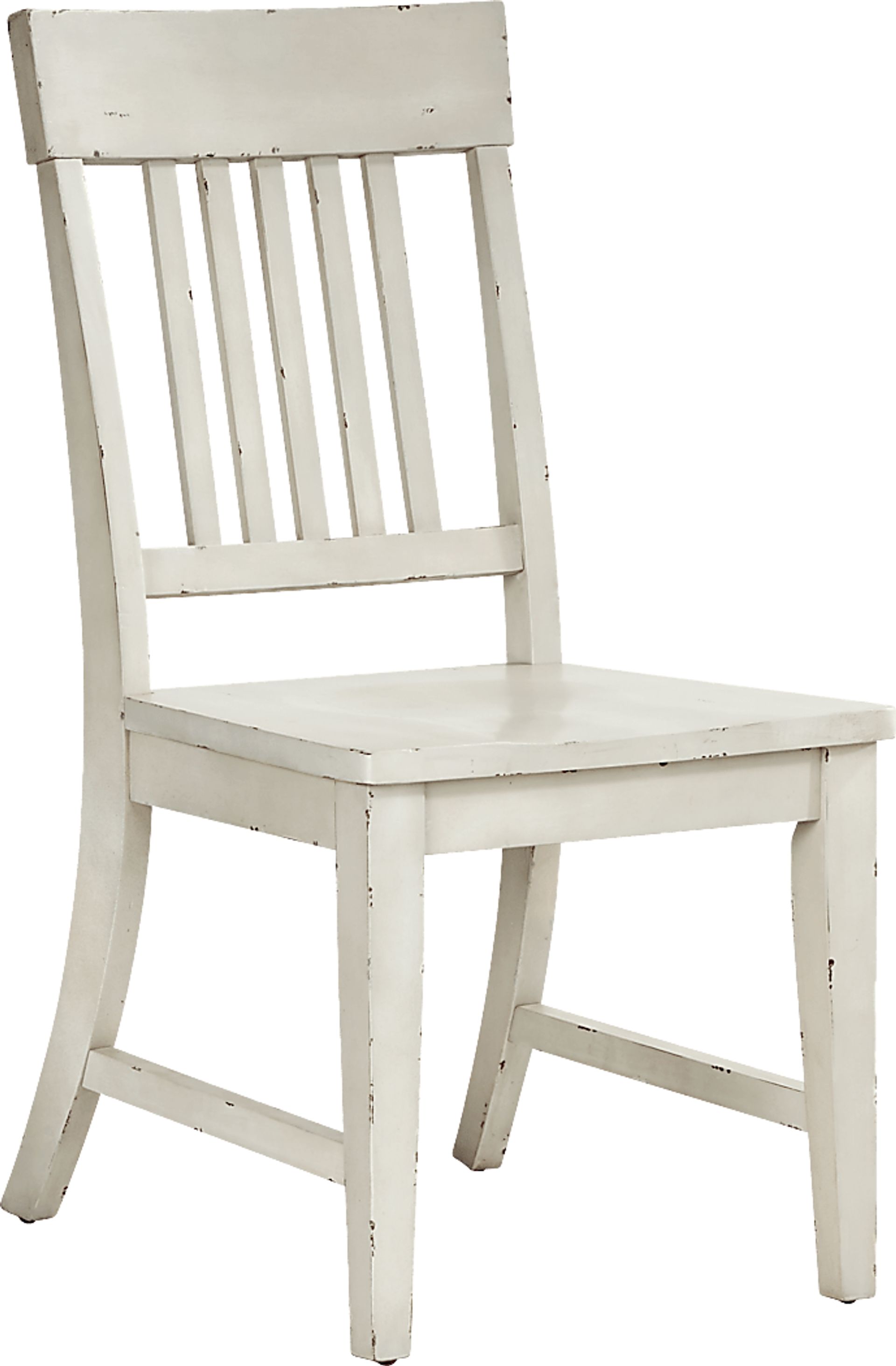 Wicklow Hills White 5 Pc Rectangle Trestle Dining with White Slat Back Side Chairs - Image 4