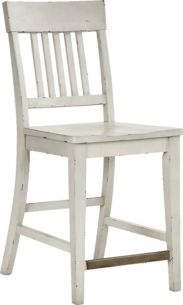 Wicklow Hills White Slat Back Stool - Thumbnail - Image 1