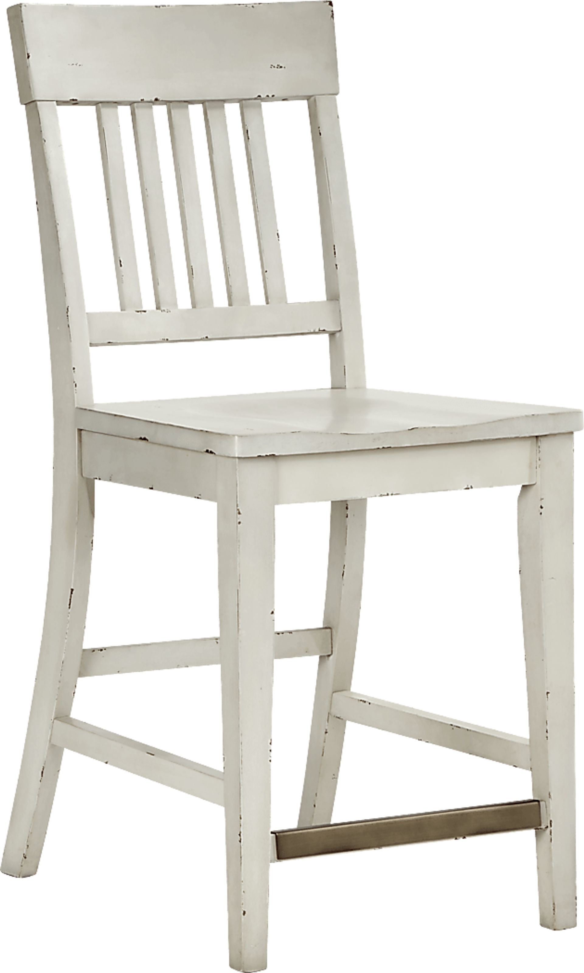 Wicklow Hills White Slat Back Stool - Image 1