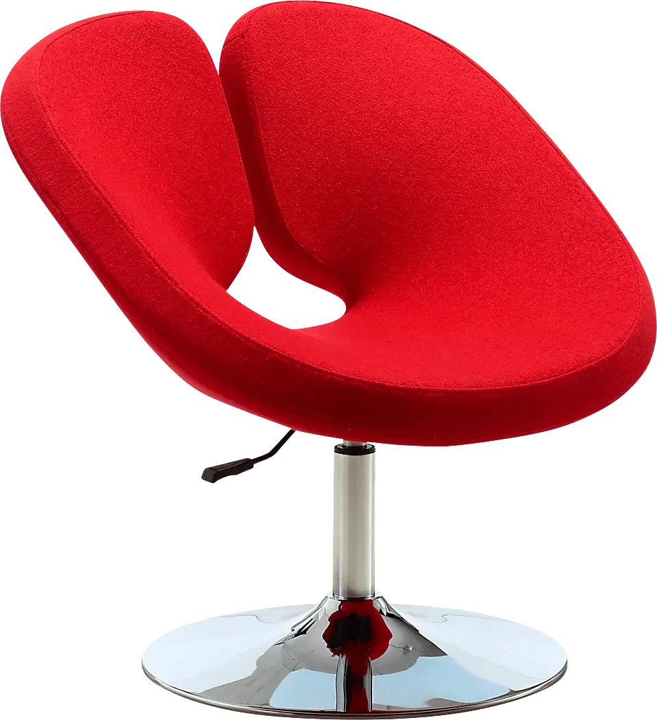 Widbey Red Wool Fabric Swivel Accent Chair Rooms to Go