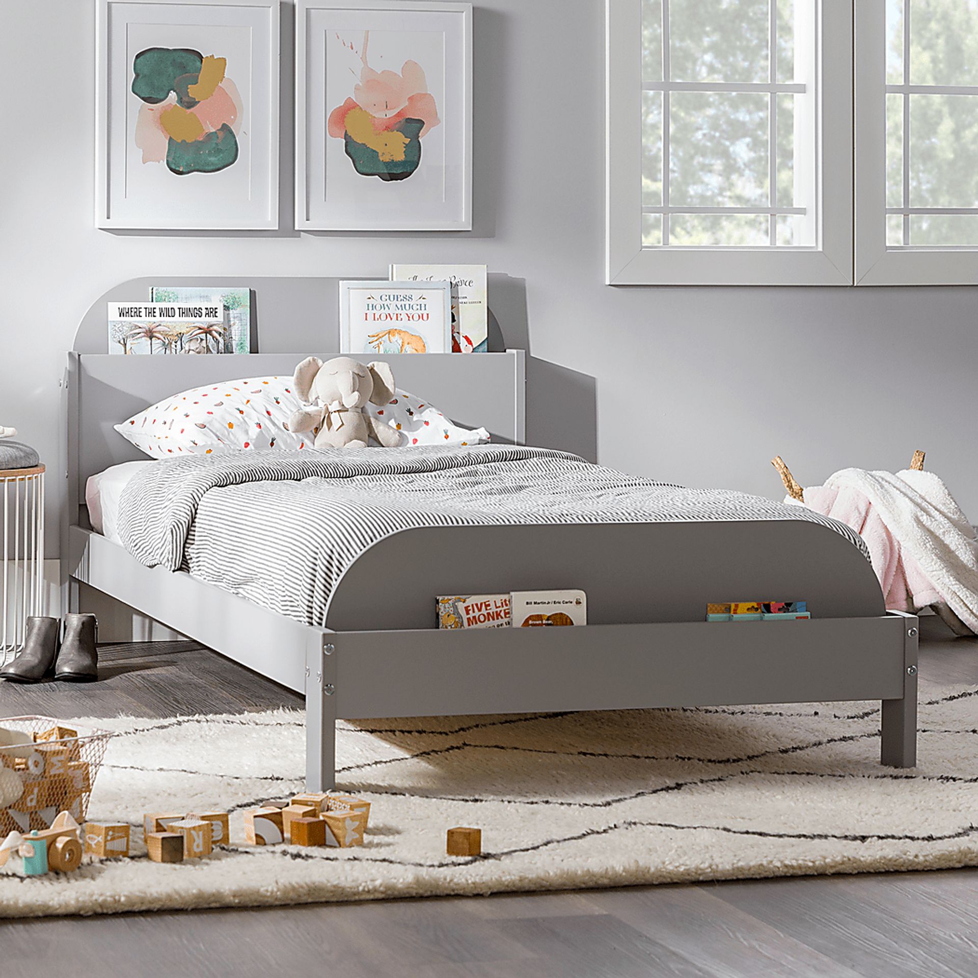 Wiebelo Gray Twin Bed - Image 2