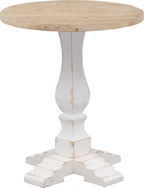 Wiginton White Pedestal Accent Table