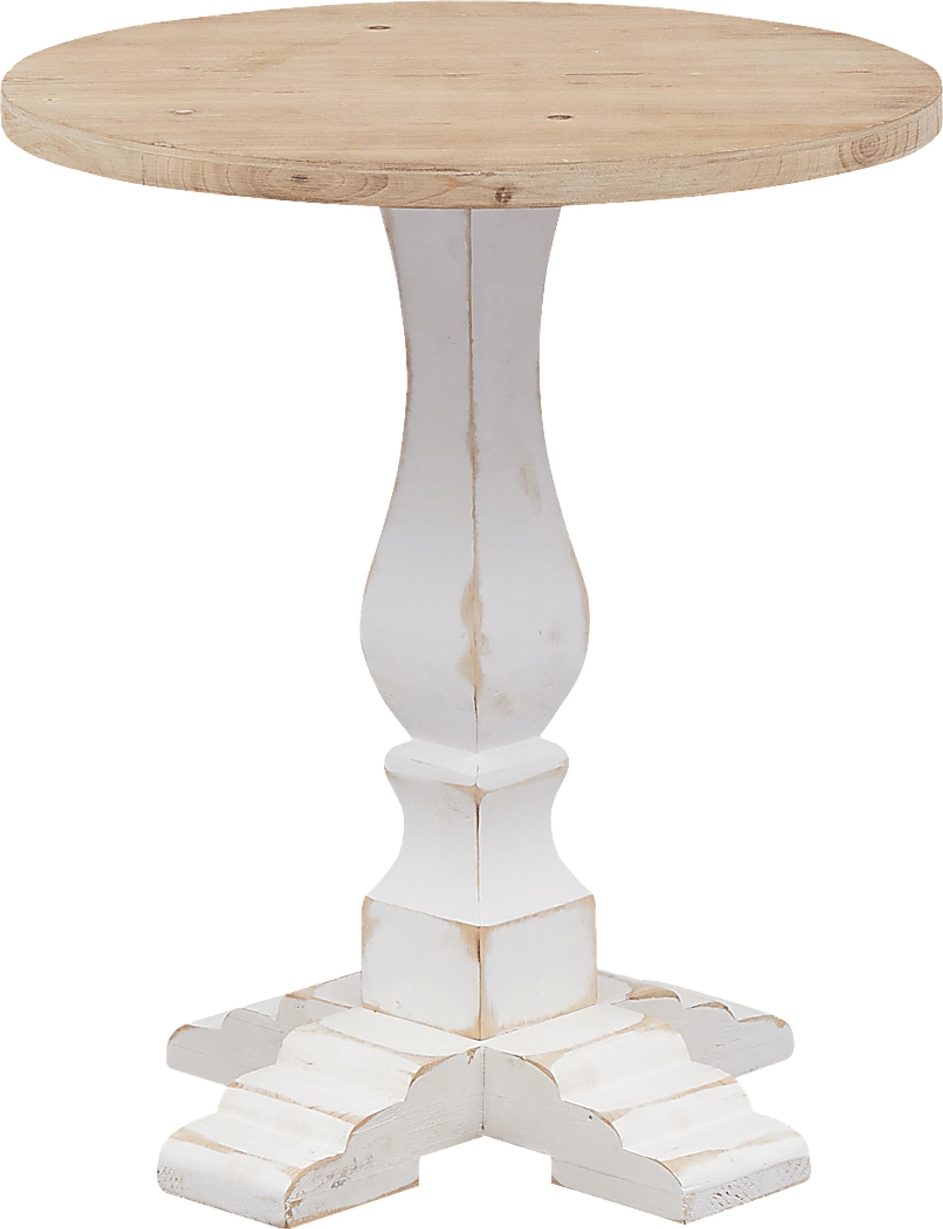 Wiginton White Pedestal Accent Table - Image 1