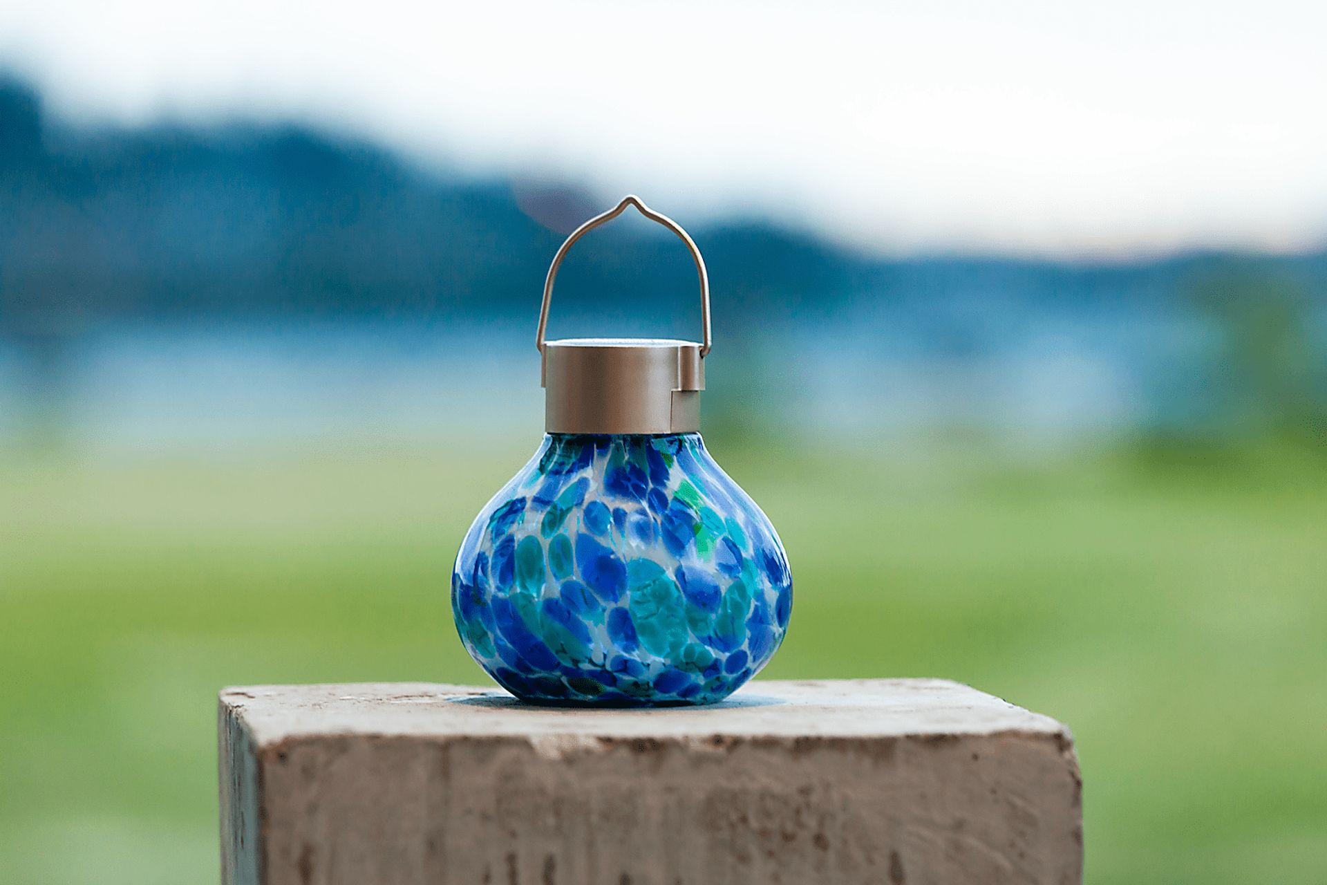 Wigly Trail Outdoor Blue Solar Lantern - Image 11